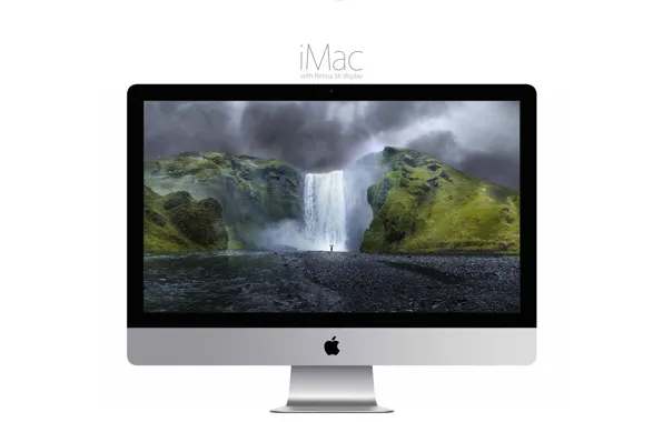 Apple, pixels, display, the most stunningly, And the power, powerful iMac, to do beautiful, yet
