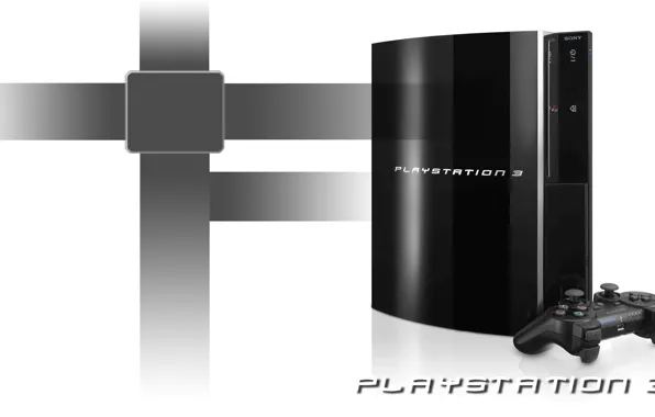 Картинка white, black, background, PS3, playstation 3, joystick, console
