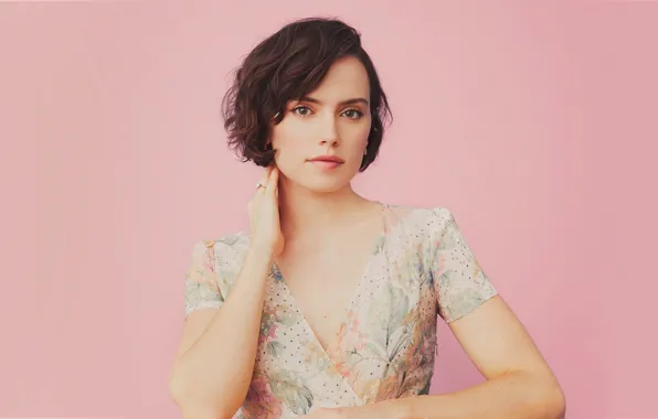 Картинка взгляд, девушка, лицо, фото, портрет, блузка, Daisy Ridley