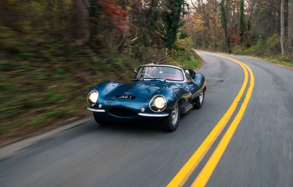 Картинка Jaguar, road, speed, 1957, XKSS, Jaguar XKSS