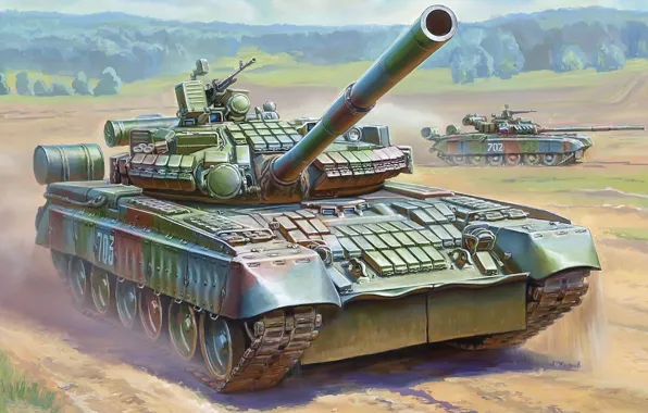 Картинка танк, пушка, боевой, установка, Российский, основной, имеет, 125-мм