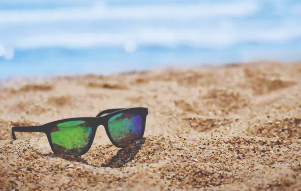 Картинка beach, sand, glasses