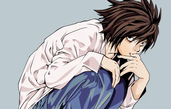 Взгляд, аниме, парень, Death Note, тетрадь смерти