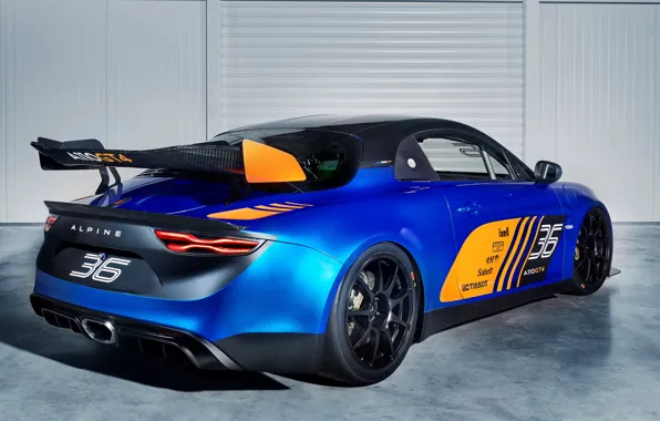 Гоночное авто, вид сзади, 2018, Alpine, GT4, A110