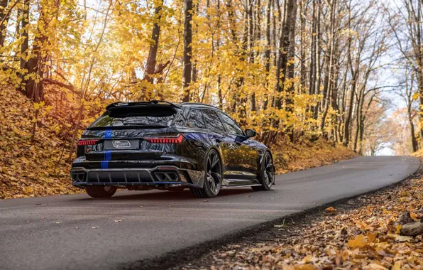 Картинка дорога, осень, деревья, Mansory, экстерьер, MTM, Audi RS6 Avant