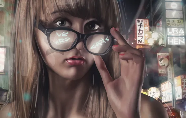 Картинка Girl, Art, Glass, Geek, Nigth, Pechen, We are GeeXXX