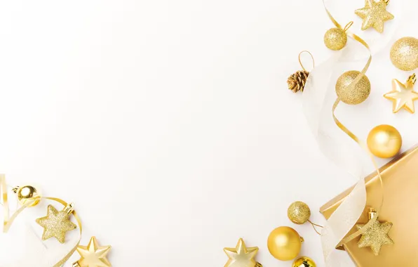 Праздник, подарок, игрушки, Новый год, golden, Christmas, decoration, Valeria Aksakova