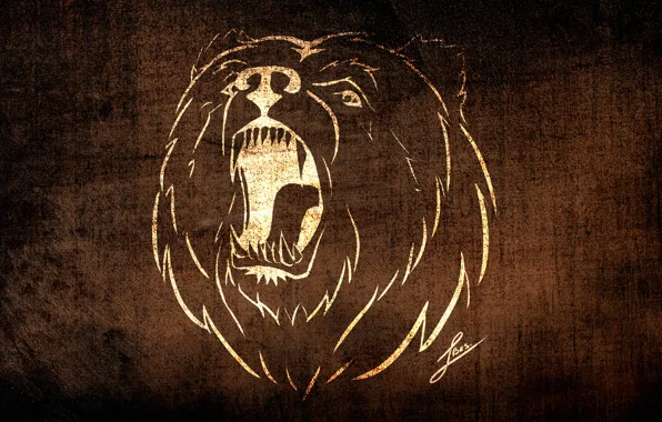 Картинка фон, животное, обои, рисунок, дух, текстура, стилизация, медведь