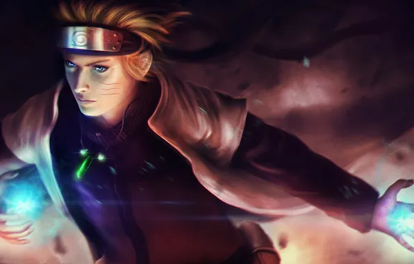 Свечение, сфера, Naruto, anime, art, Naruto Shippuuden