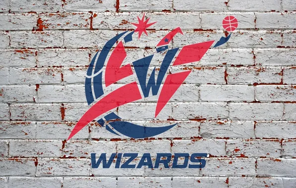 Картинка стена, лого, NBA, Washington Wizards, Баскетбод