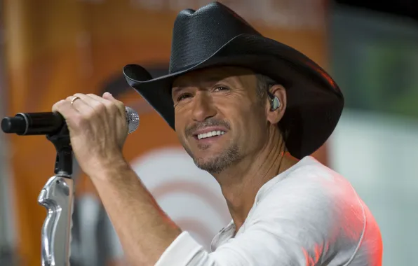 Сцена, шляпа, микрофон, ковбой, песня, country, кантри, Tim McGraw