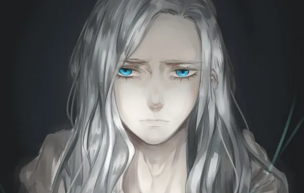 Картинка Парень, голубые глаза, белые волосы
