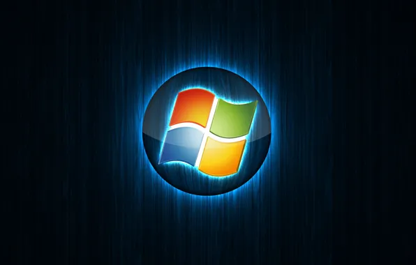Картинка компьютер, лучи, свет, логотип, эмблема, windows, объем, операционная система