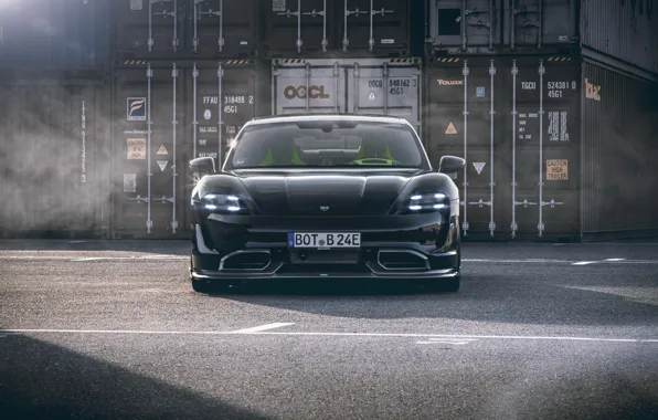 Porsche, Light, Brabus, Front, Black, Port, Face, Sight