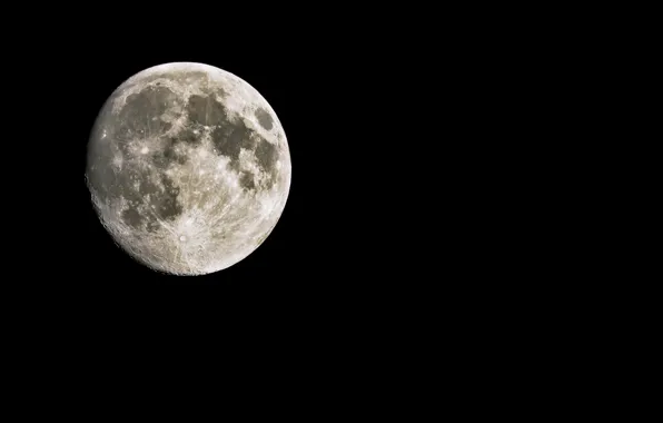 Картинка луна, спутник, чёрный фон