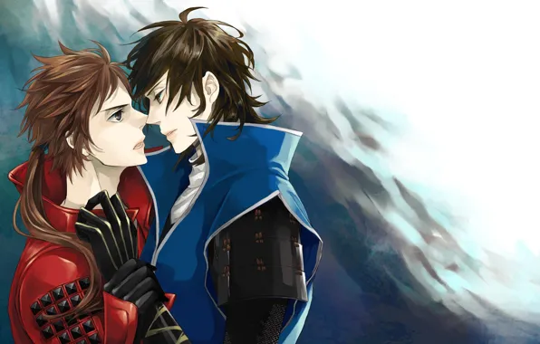 Арт, парни, двое, Sengoku Basara, Эпоха Смут