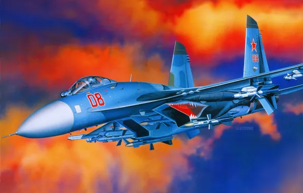 Авиация, истребитель, самолёт, российский, ВВС РФ, су-27