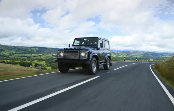 Картинка чёрный, Land Rover, Defender, 2013, Defender 90