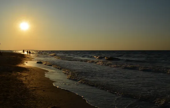 Картинка море, лето, вода, солнце, закат