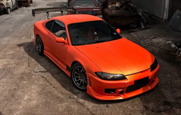 S15, Silvia, Nissan, orange