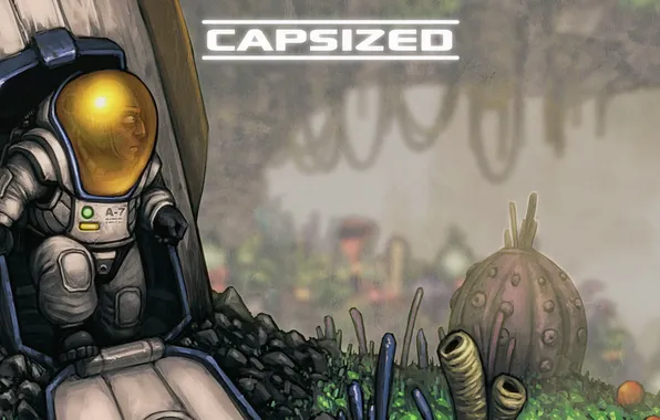 Картинка yellow, helmet, astronaut, capsized game