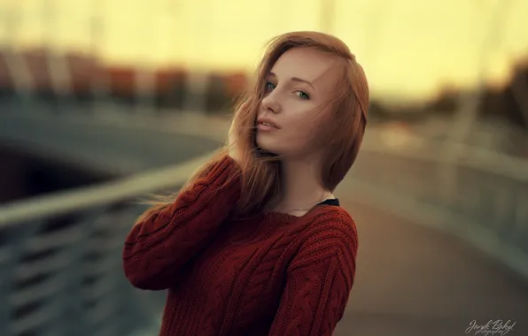 Взгляд, поза, модель, портрет, макияж, прическа, красотка, стоит