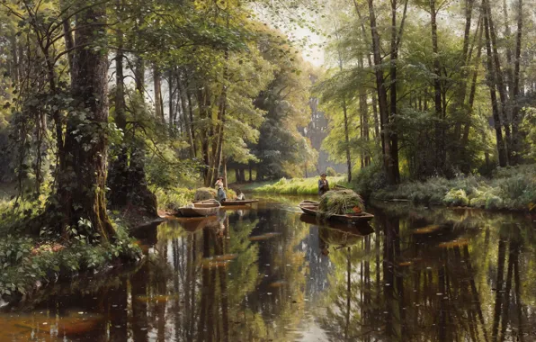 Германия, Germany, датский живописец, 1913, Петер Мёрк Мёнстед, Peder Mørk Mønsted, Spreewald, Danish realist painter