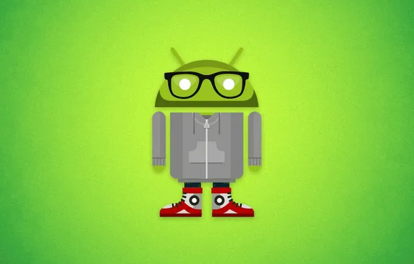 Android, ФОН, ОЧКИ, КЕДЫ, ЛОГОТИП, ЗАСТАВКА, АНДРОИД