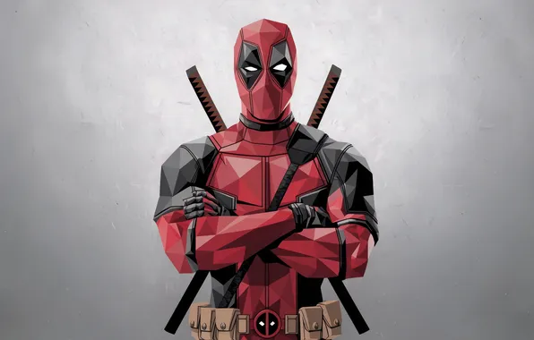 Картинка deadpool, poly