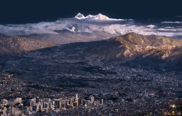 Горы, город, La Paz