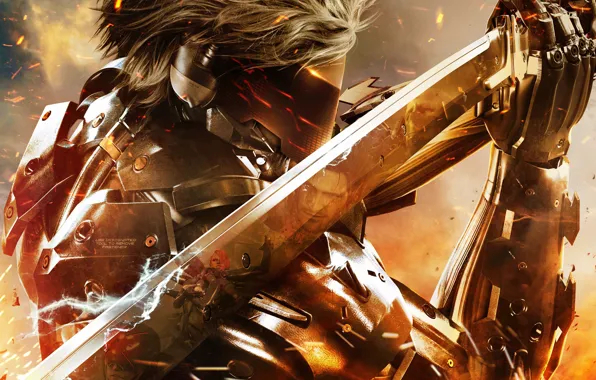 Картинка меч, маска, Metal Gear Rising: Revengeance
