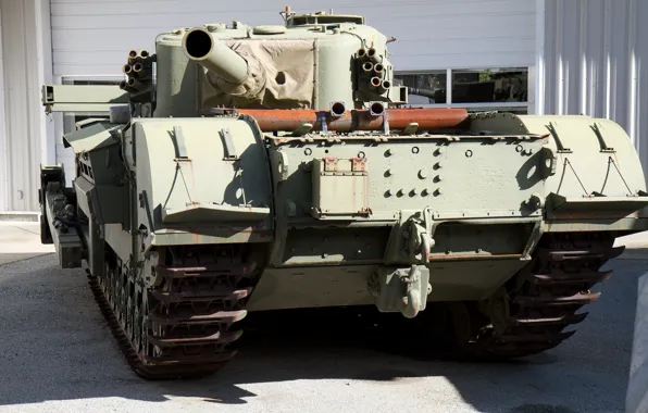 Картинка танк, британский, тяжелый, WW2, дульнозарядная мортира, калибра 290 мм, Churchill AVRE