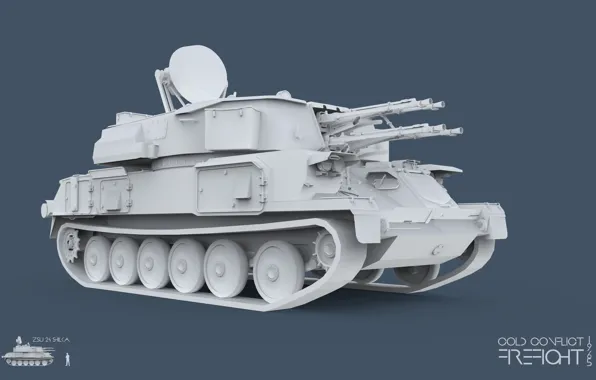 3ds max, зсу, CC Firefight 1985, keyshot, cold conflict, шилка, 23 4, ZSU-23-4 Shilka
