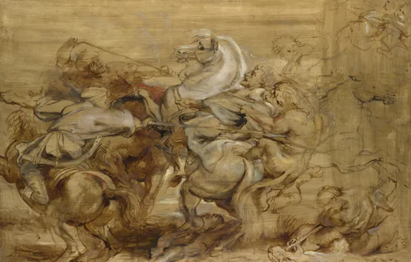 Животные, картина, баталия, Питер Пауль Рубенс, Peter Paul Rubens, Охота на Льва