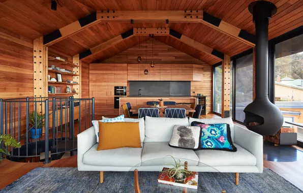 Дизайн, стиль, Австралия, кухня, гостиная, интерьр, столовая, Australian beach shack