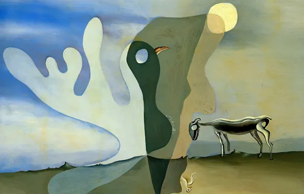 Картинка сюрреализм, картина, Сальвадор Дали, Salvador Dali, Призрачная Корова