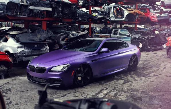Картинка бмв, BMW, свалка, purple, пурпурная