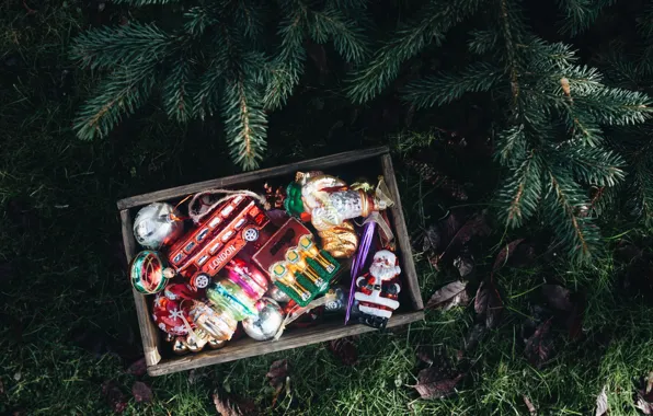 Christmas, new year, tree, toys