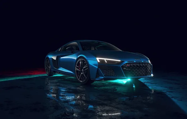 Картинка audi r8, glow, midnight