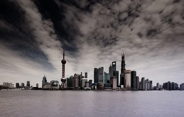 Картинка город, дома, Китай, Shanghai, мегаполис, Lan Ni Du