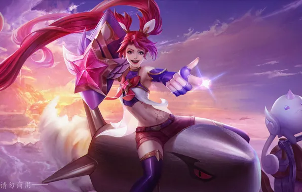 Девушка, улыбка, League Of Legends, Jinx