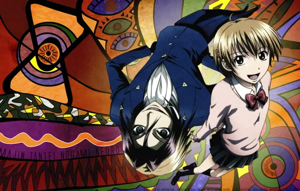 Девушка, демон, арт, majin tantei nougami neuro, katsuragi yako, neuro nougami