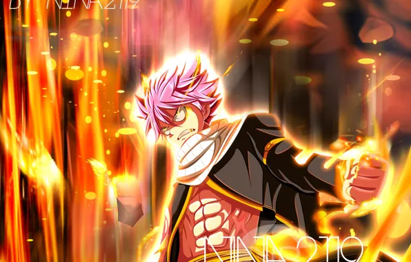 Аниме, арт, Fairy Tail, Нацу Драгнил, Хвост феи