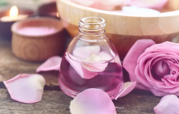Картинка лепестки, rose, wood, pink, petals, розовые розы, spa, oil