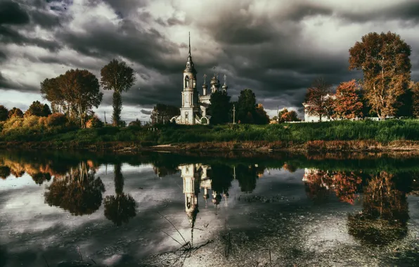 Картинка осень, храм, Россия, Вологда