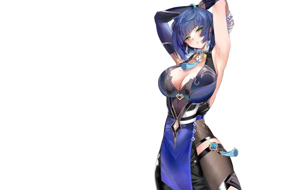 Kawaii, girl, hot, sexy, blue, anime, short hair, pretty