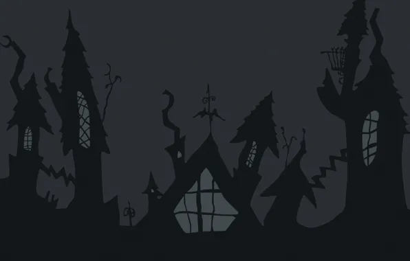 Картинка дома, тень, Halloween, Хэллоуин