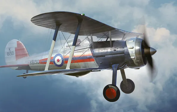 Истребитель, Великобритания, биплан, Raf, Gloster Gladiator Mk.I, Ли Лао