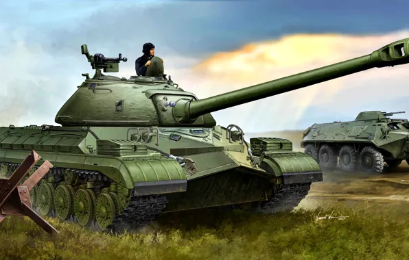 Картинка танкист, Советские, противотанковый ёж, БТР-60, Т-10, бронетанковые войска