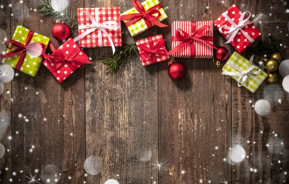 Картинка украшения, Новый Год, Рождество, подарки, happy, Christmas, wood, New Year
